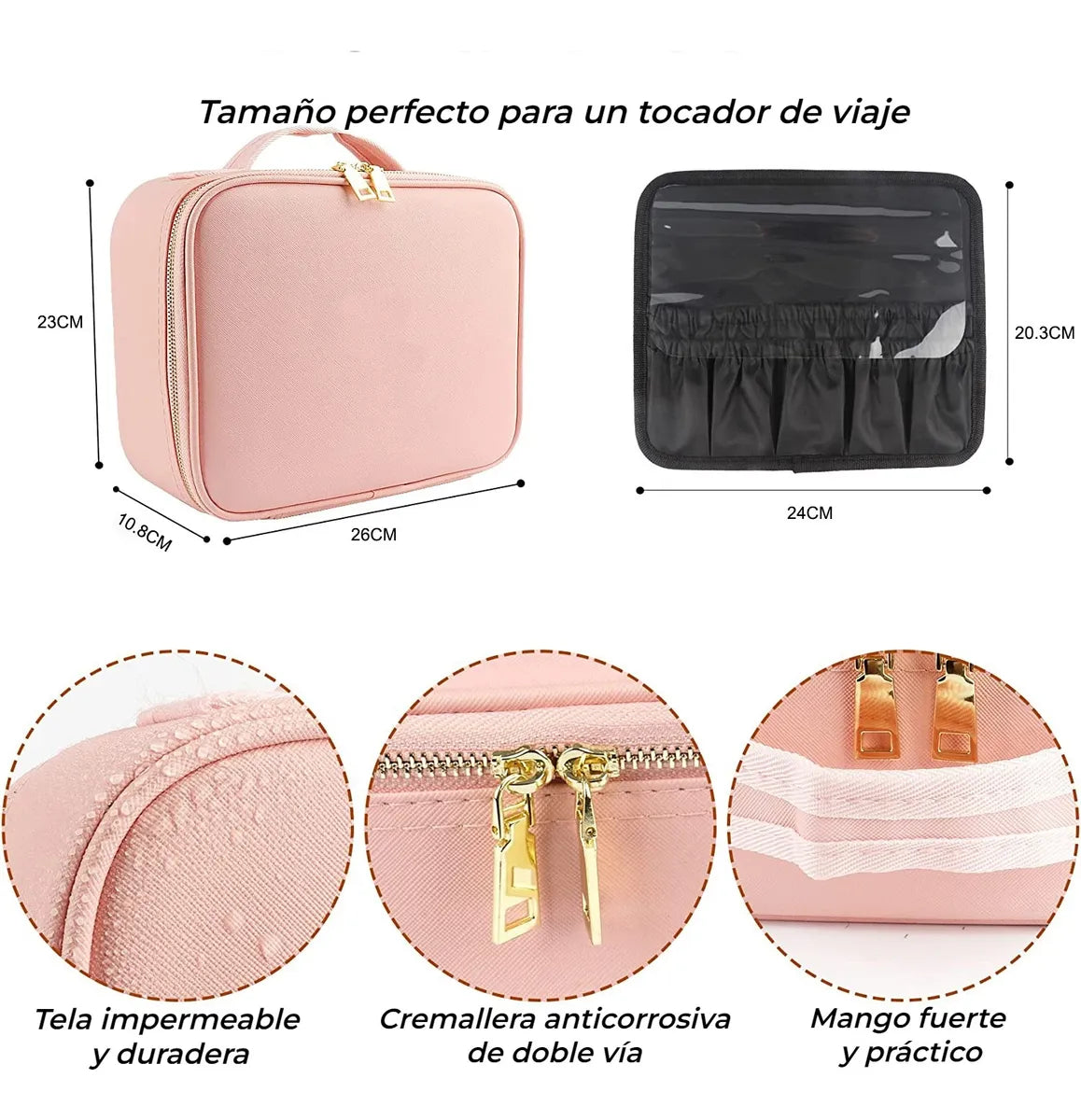 Estuche Maquillaje Portátil Con Luz LED