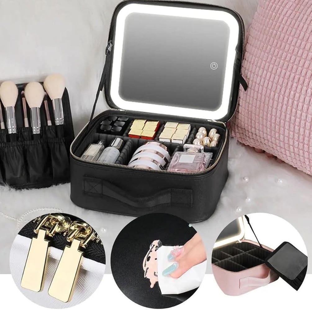 Estuche Maquillaje Portátil Con Luz LED